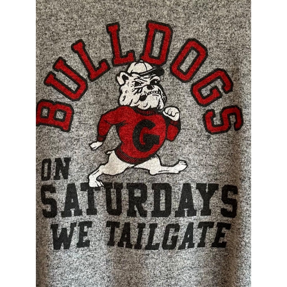 Georgia Bulldogs Heather Gray Team Logo Tailgate Sweatshirt Women's Small